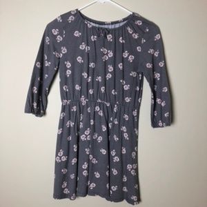 Children Place Grey & Pink Rose Print Dress